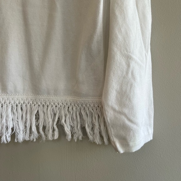STS Sail to Sable LS Resort Fringed Sweater in White, size XS - Picture 5 of 6